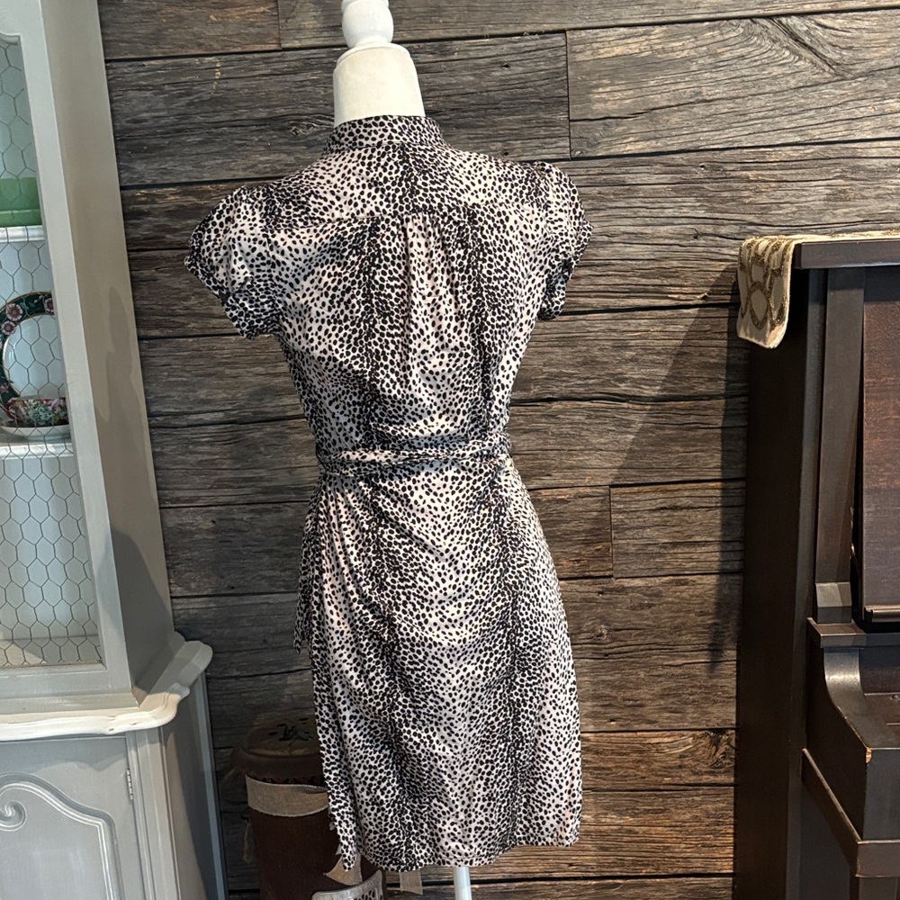 Express Black and White Patterned Wrap Mini Dress - Picture 8 of 11